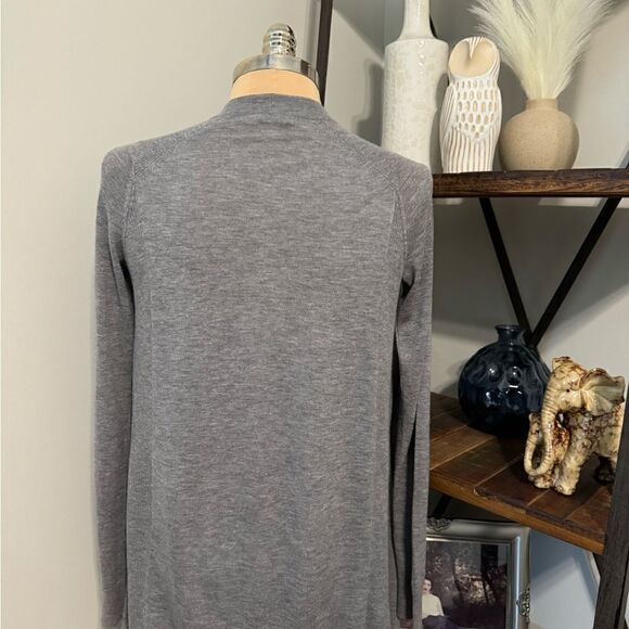 VINCE Womens XS Gray Merino Wool Blend Drape Open Front Long Cardigan Sweater - Picture 2 of 9